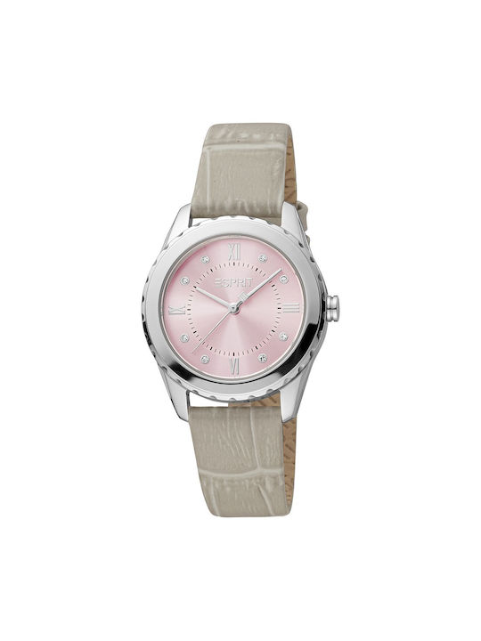 Esprit Uhr Automatisch mit Beige Lederarmband