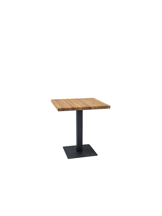 Puro Square Table Bar Wooden with Metal Frame 70x70x76cm