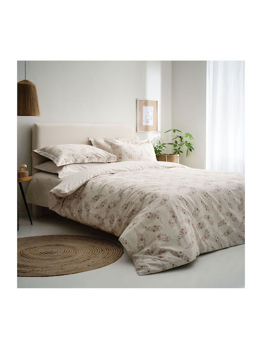 Vesta Home Karen 2 Coverlet Queen Size Cotton Satin Sand 230x270cm