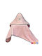 abo Hooded Baby Bath Towel Little Princess Pink