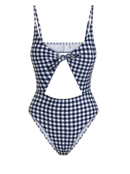 Guess Ολόσωμο Μαγιό με Ανοίγματα Navy Μπλε