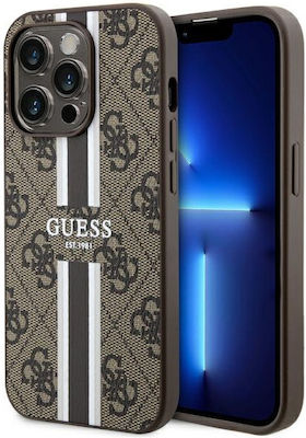 Guess hardcase 4G Printed Stripes MagSafe Back Cover Καφέ (iPhone 14 Pro)