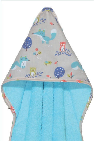 Baby Oliver Hooded Baby Bath Towel Blue