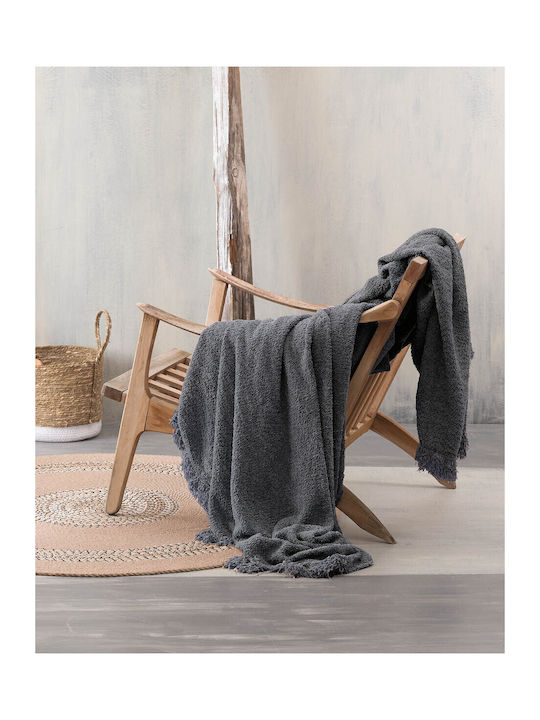 Rythmos Beckett Ριχτάρι Διθέσιου Καναπέ Chenille 180x240εκ. Dark Gray 117-105-021