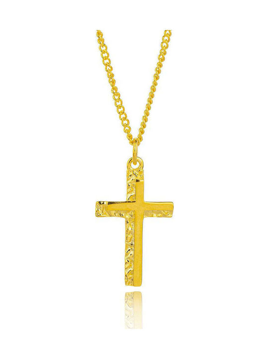 Jools Damen Kreuz aus Vergoldetem Silber mit Kette