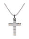 Rosso Amante Herren Kreuz aus Rosé Stahl mit Kette
