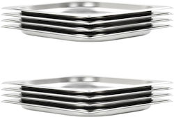 vidaXL Stainless Steel Gastronorm GN1/2 H20mm 8τμχ vidaXL Stainless Steel Gastronorm GN1/2 H20mm 8τμχ