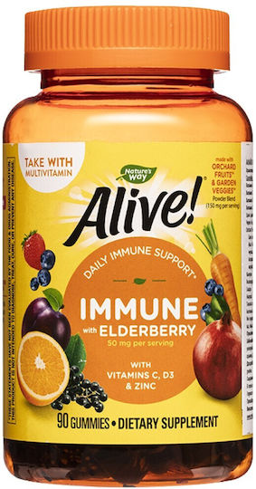 Nature's Way Alive Immune Elderberry Мултивитамин Elderberry 90 желирани бонбони