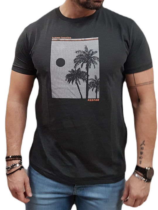 Rebase T-shirt Bărbătesc cu Mânecă Scurtă Negru