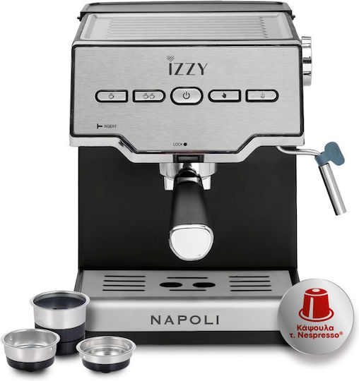 Izzy Napoli IZ-6011 Automatic Espresso Machine 1000W Pressure 20bar Silver