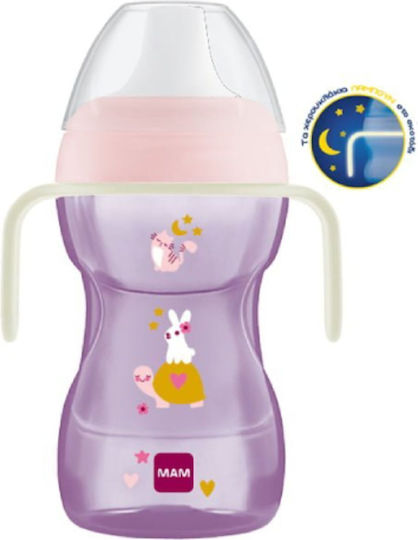 Mam Fun To Drink Night Cana de antrenament pentru bebeluși Plastic cu mânere Violet pentru 8m+m+ 270ml 463G