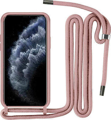 Borofone Back Cover Σιλικόνης με Λουράκι Ροζ (Galaxy A14)