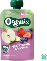 Organix Πουρές Μήλο, Φράουλα & Μύρτιλο για 6+ Μηνών 100gr
