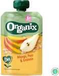 Organix Pürees Pulp Mango, Pear & Granola Zuckerfrei 100gr für 6+ Monate 1Stück