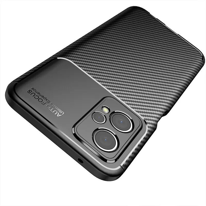Ancus Autofocus Carbon Fiber Back Cover Σιλικόνης Ανθεκτική Μαύρο (Poco