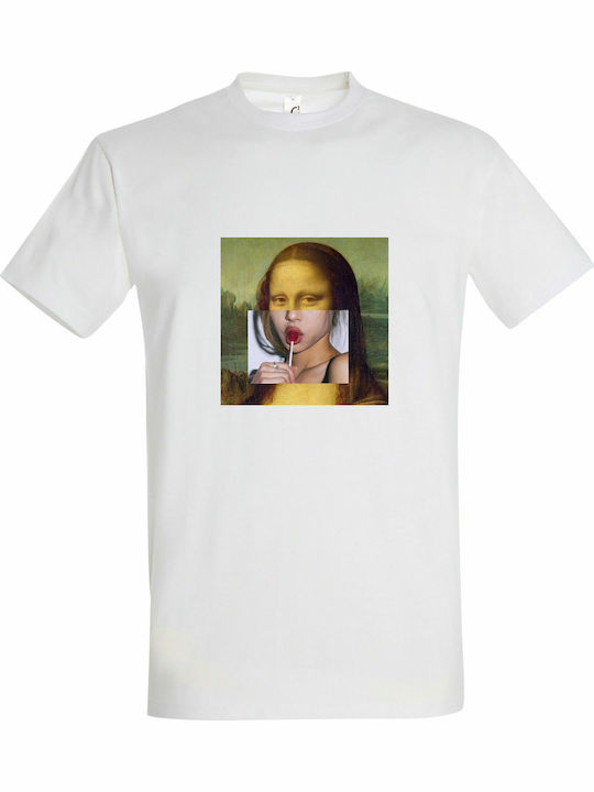 Tshirt Damen/Unisex "Monalisa Lollipop", Weiß