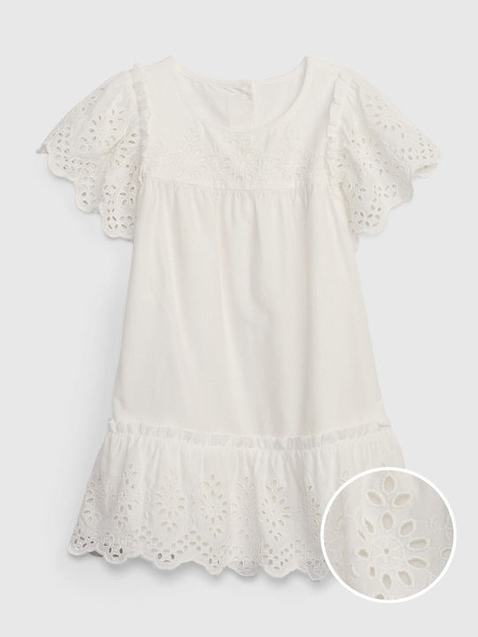 GAP Rochie pentru Copii Mâneci scurte Alb