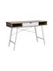 Schreibtisch Yamin mit Metallbeinen White / Natural 120x48x76cm