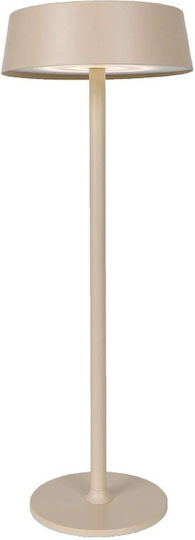 Inlight Metal Table Lamp LED with Beige Shade and Base