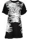 Roberto Cavalli Sommer Mini T-Shirt Kleid Schwarz