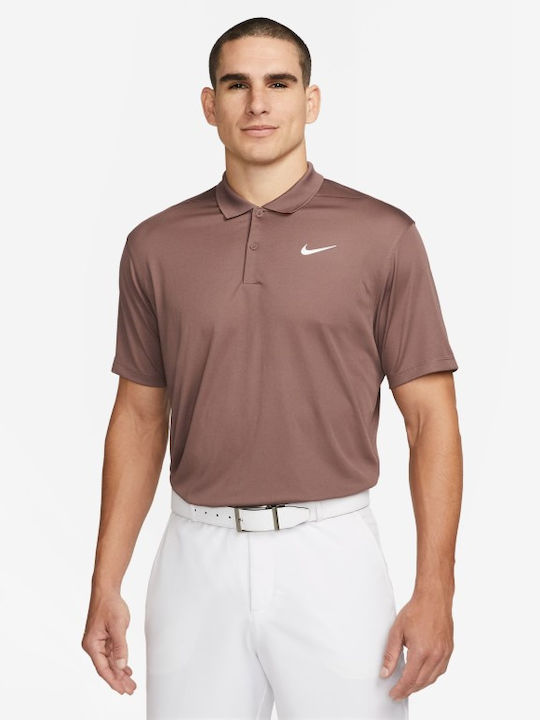 brown dri fit polo