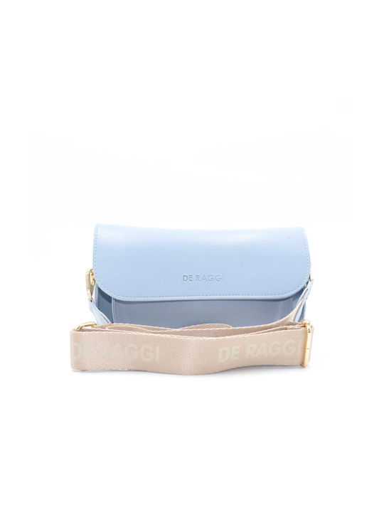 De Raggi 242517 Din piele Geantă de damă Crossbody Albastru deschis