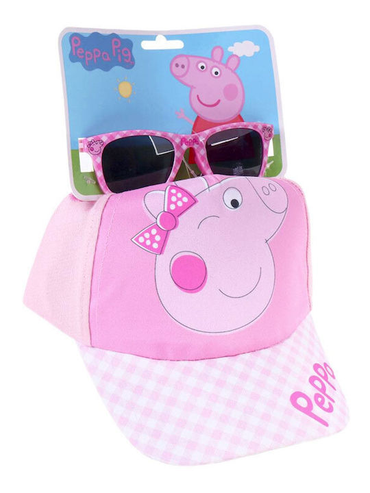 Cerda Kids' Jockey Fabric Sunscreen Hat Peppa Pig Pink