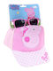 Cerda Kinderhut Jockey Stoff Sonnenschutz Set with Sunglasses Rosa