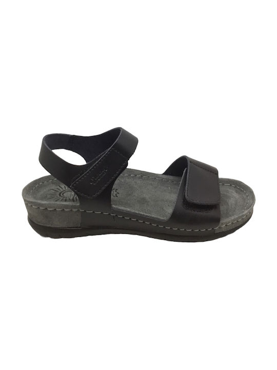 Leder Anatomische Sandalen Sunny Sandalen ALTEA-30108-S NERO