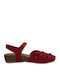 Anatomic Women's Leather Ankle Strap Platforms Red