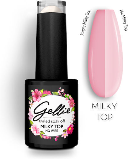 Gellie Milky Top Coat for Semi-Permanent Nail Polish 10ml