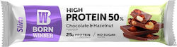 Born Winner Slim High Protein Μπάρα με 50% Πρωτεΐνη & Γεύση Chocolate Hazelnut 50gr