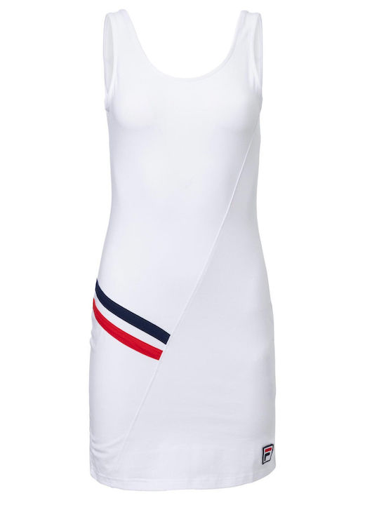 Fila Καλοκαιρινό Mini Αθλητικό Φόρεμα Αμάνικο Λευκό