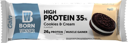 Born Winner Gain High Protein Μπάρα με 35% Πρωτεΐνη & Γεύση Cookies & Cream 75gr