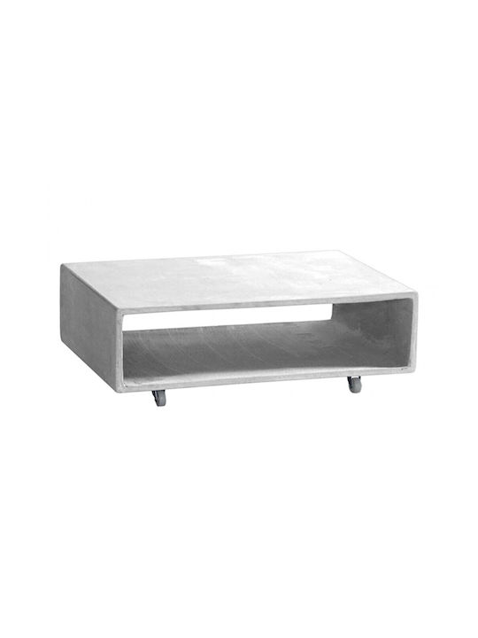 Coffee Table with Wheels White L75xW50xH30cm