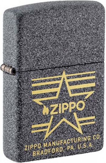 Zippo Star Logo Αναπτήρας Φλόγας σε Γκρι χρώμα