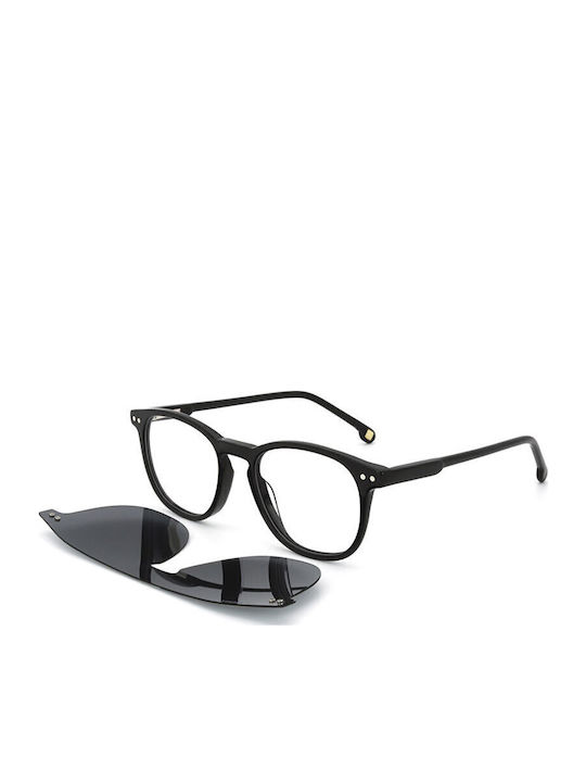 Polareye AS8233 Unisex Sunglasses with Black Plastic Frame and Black Polarized Lens