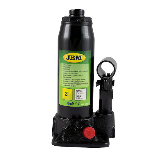 JBM Hydraulic Bottle Jack with Lifting Capacity up to 18.5cm and Weight Capacity up to 2 Tons