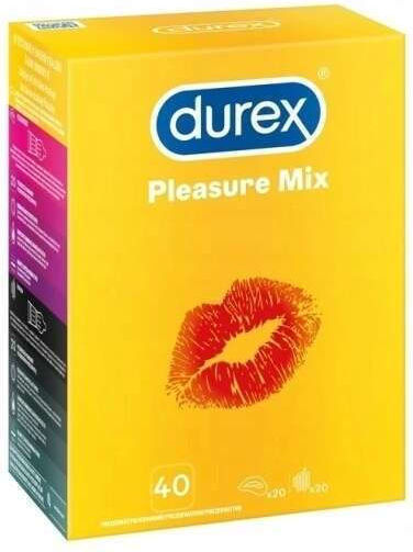 Durex Pleasure Mix Ribbed Condoms 40pcs