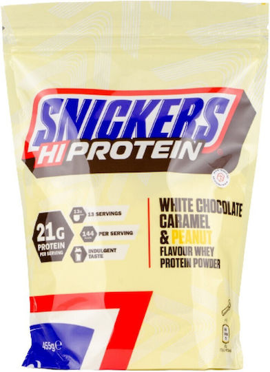 Snickers HI Protein mit Geschmack Weiße Schokolade Karamell & Erdnuss 455gr