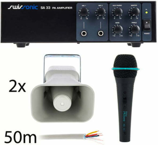 Syrincs Arena Bundle S Horn-Lautsprecher Mit eingebautem Kopf Leistung 15W in Weiß Farbe