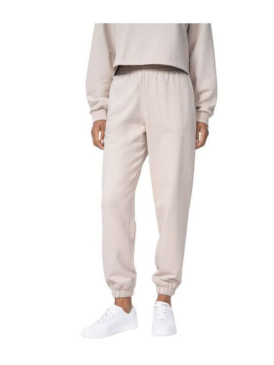 4F F147 Pantaloni de Trening cu elastic Bej