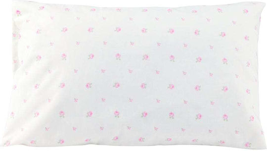 Laura Ashley Flowers Βρεφική Μαξιλαροθήκη από 100% Βαμβάκι Λευκή 30x50εκ.