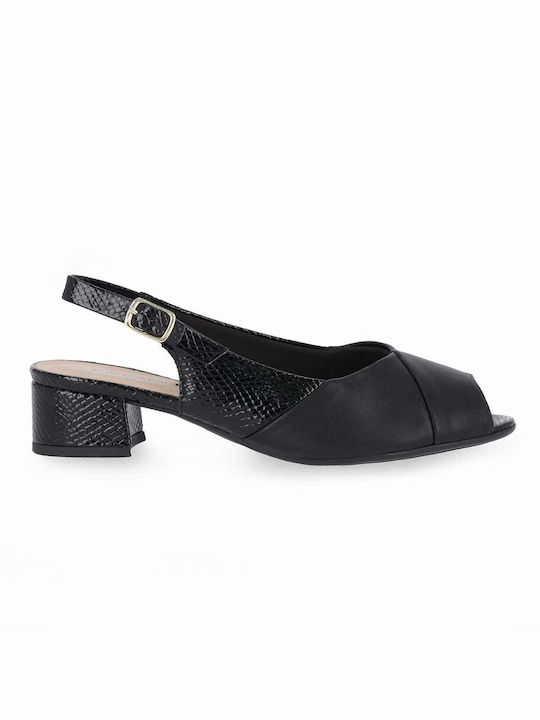 Piccadilly Peep Toe Γόβες Μαύρες