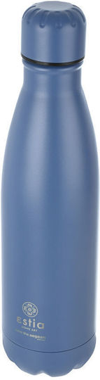 Estia Travel Flask Lite Save the Aegean Recyclable Bottle Thermos Stainless Steel BPA Free 500ml Denim Blue