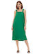 Only Summer Midi Dress with Ruffle Green