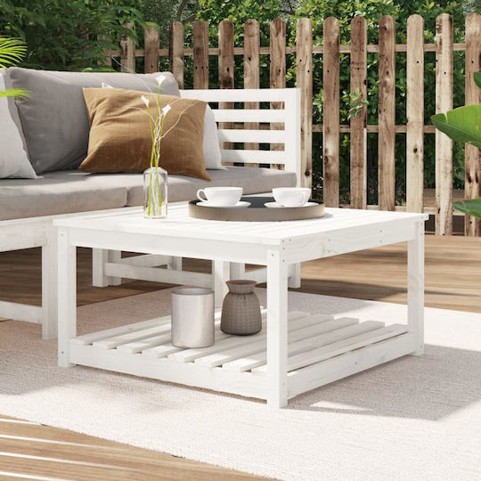 Tisch für kleine Außenbereiche Stabil Weiß 82.5x82.5x45cm