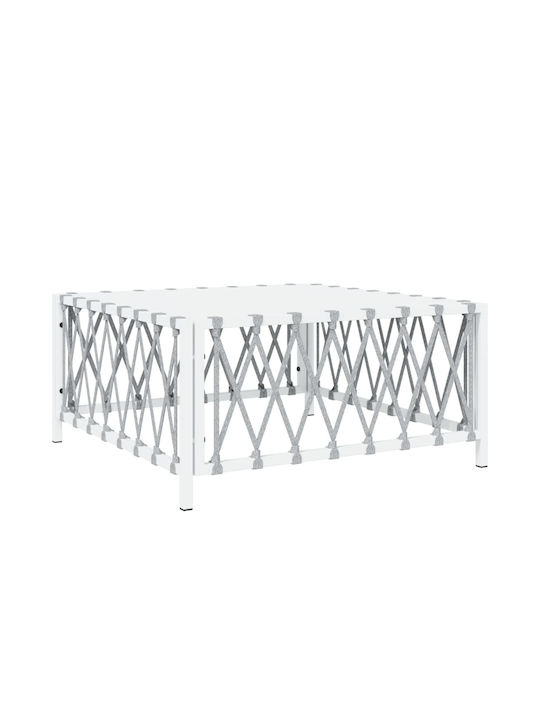 Tisch für kleine Außenbereiche Stabil Weiß 70x70x34cm