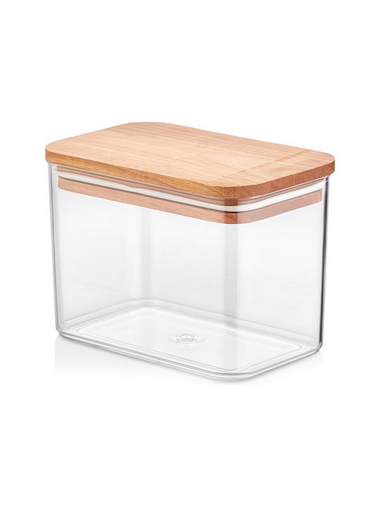 Quttin jar Plastic with lid 14,5 x 9 x 10,5 cm Square 1 L