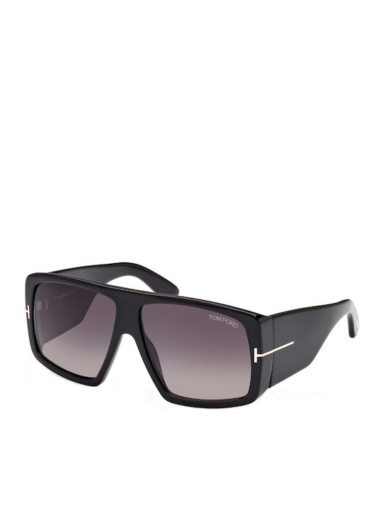 Tom Ford Raven Unisex Sunglasses with Black Plastic Frame and Black Gradient Lens TF1036 01B